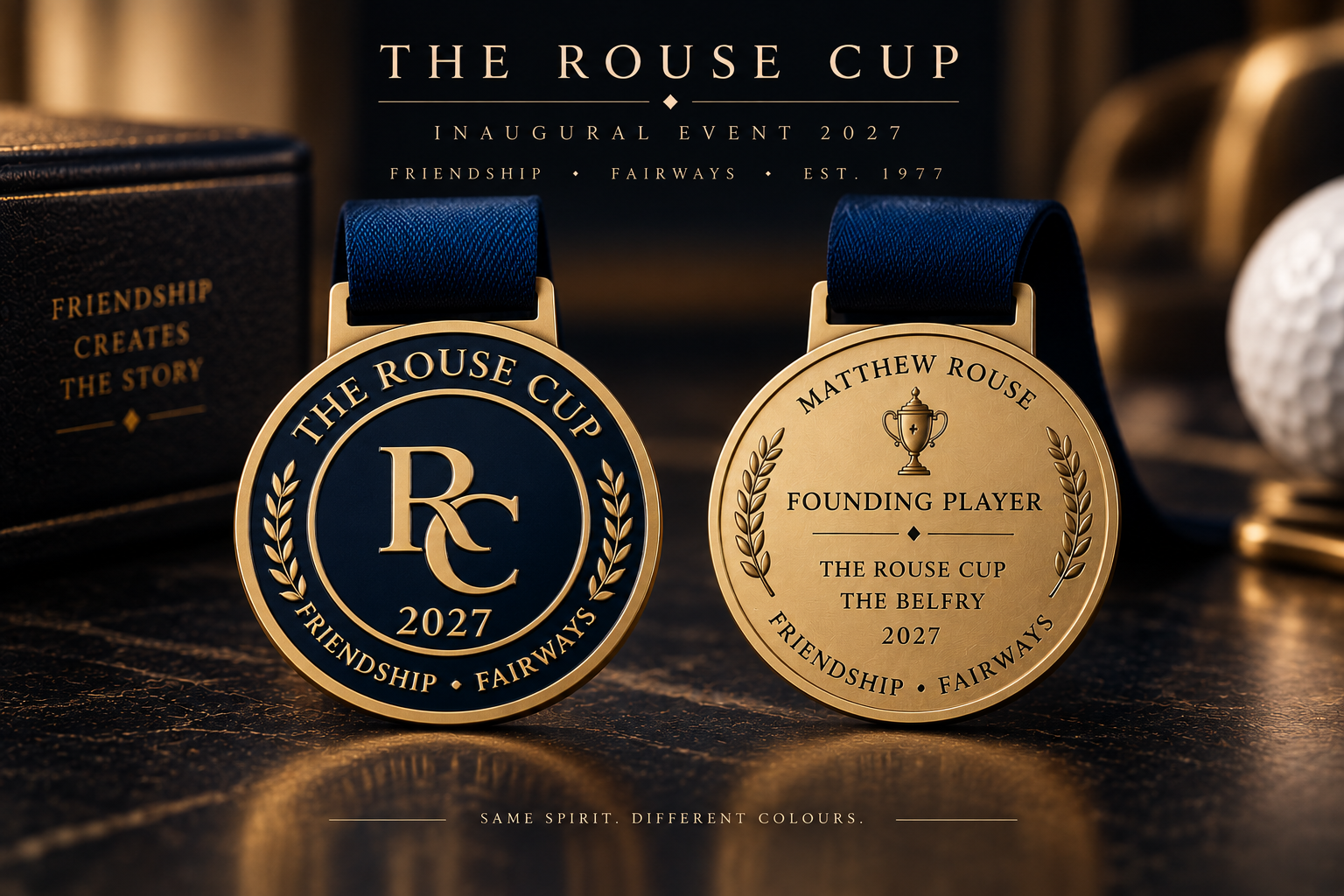 Founding Player Medal — official Rouse Cup product render